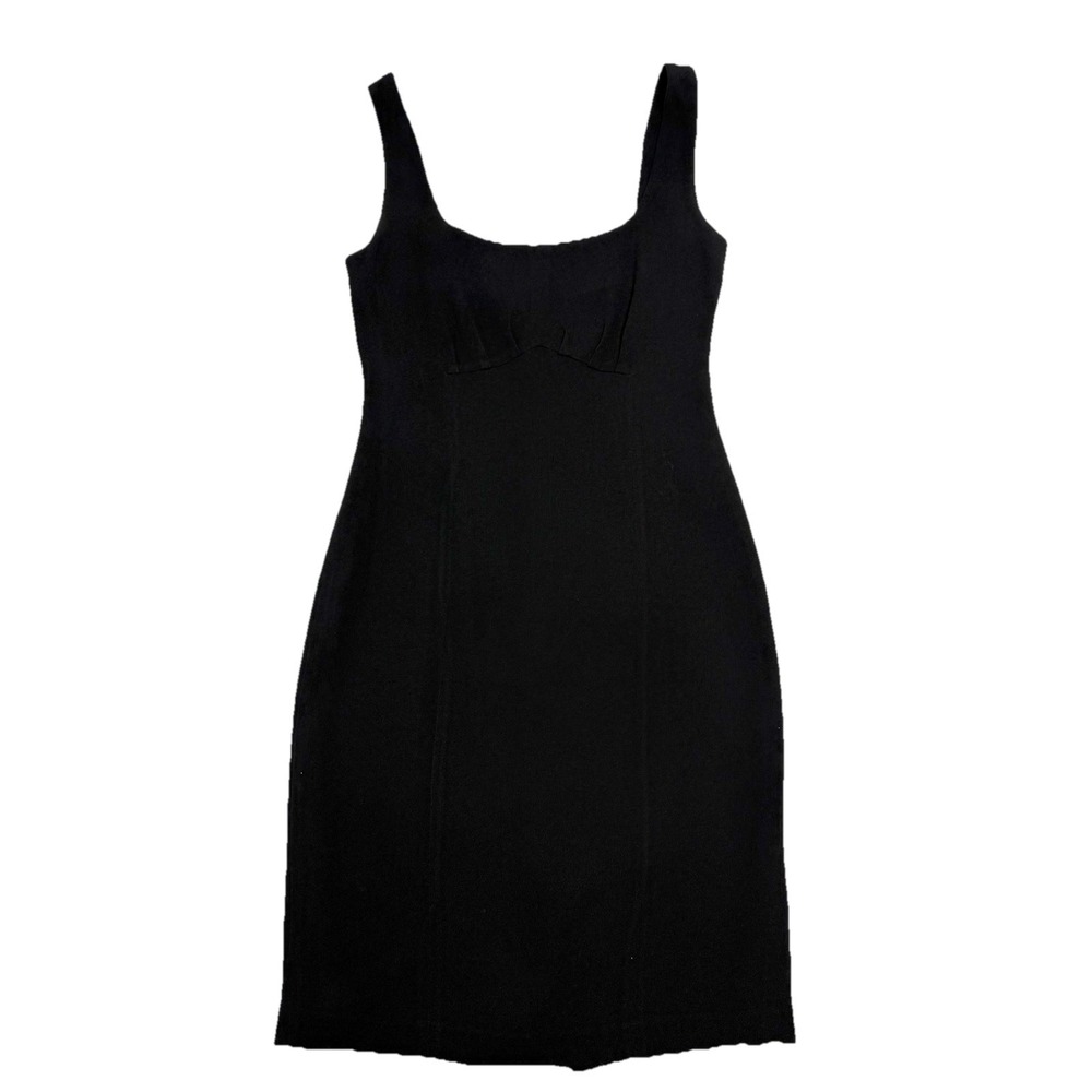 ZELDA Vintage Little Black Dress Size 8 Sleeveless Sheath Crepe 80's-90's Pencil